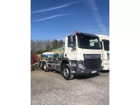 DAF CF 450 FAN 6x2 Road with HYVA Loader 20-53-S with bucking bar pin 40 containers up to 6m