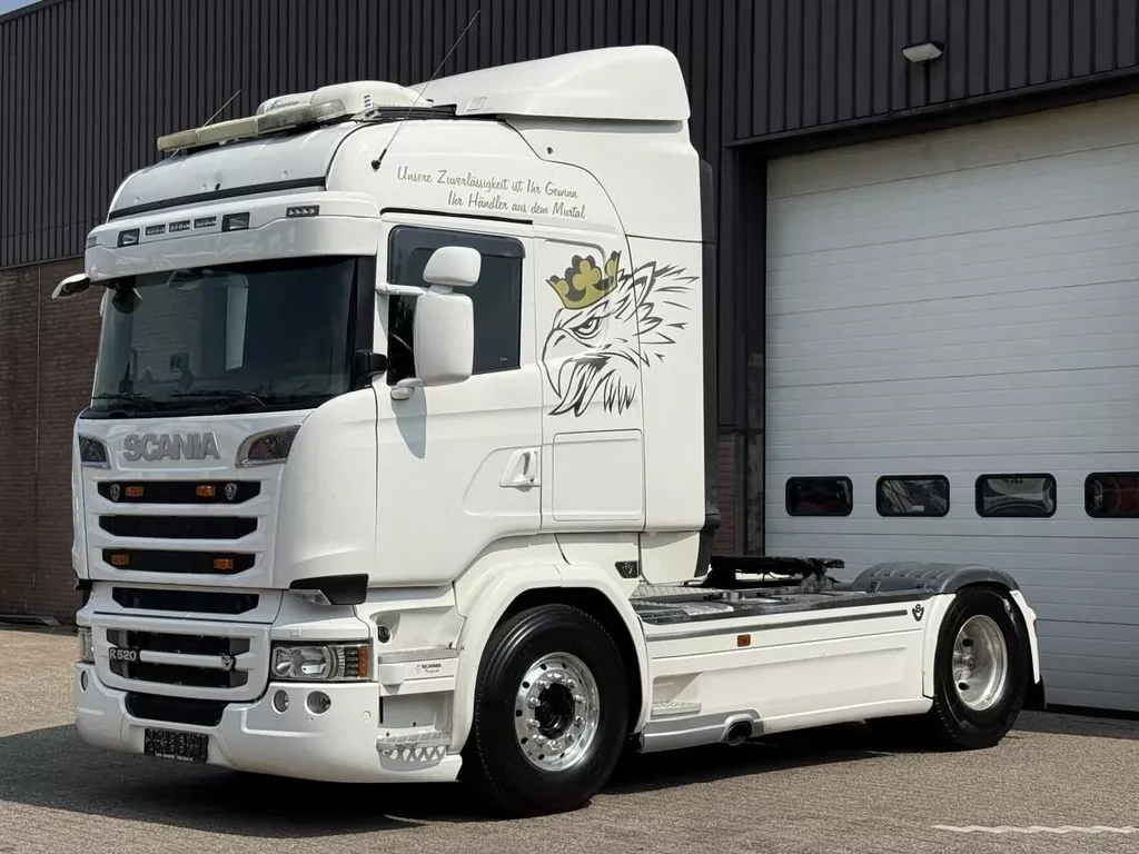 Scania R R520 V8 / Retarder / Full air / Full spoiler / P-airco / New Smarttacho Gen2V2 / Alcoa