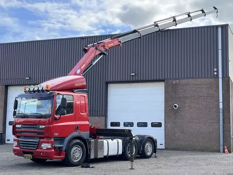 DAF 85 CF 410 CF85-410 FTN / HMF 3000K6 30t/m kraan / Remote / 6x2 / Euro5 / 2 x Stuuras / Liftas / NL Truck
