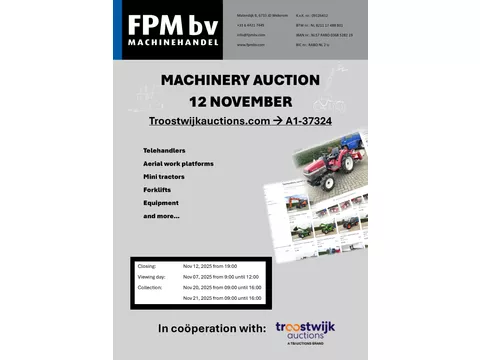 Machinery auction FPM bv, Wekerom, Netherlands