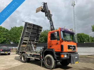 w MAN 18.232 FA 4x4 kipper HIAB knijperkraan