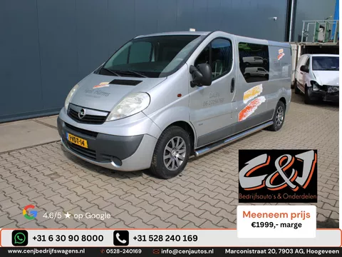 Opel Vivaro 2.5 CDTI L2H1 DC Distributie gebroken. Marge Dubbel cabine Export. 1999,-