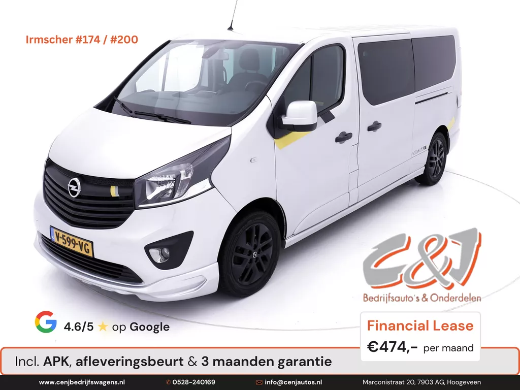 Opel Vivaro 1.6 CDTI L2H1 Dubbele cabine irmscher # 174 luxe leder navi cruise lease 474,- p/md