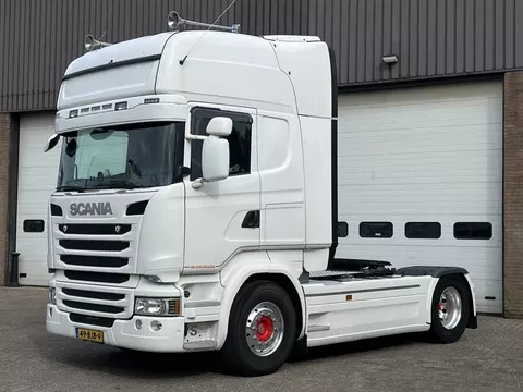 Scania R R450 / Retarder / Full spoiler / New Smarttacho Gen2 / 2 x Tank / Leather / Navi / Alcoa / NL Truck