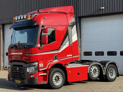 Renault T 430 / 6x2 / Euro6 / Only 779.696 km / 2 x steering axle / Leather / Full spoiler / New smarttacho Gen2V2 / NL Truck